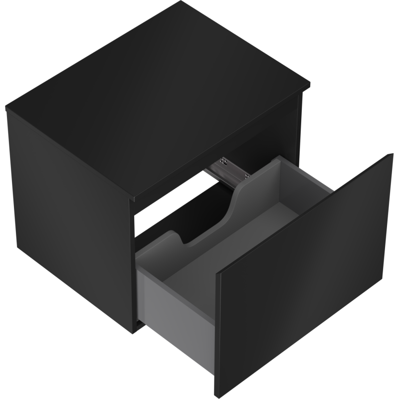 Mexen Orio bathroom cabinet under the sink 60 cm with countertop, 1 drawer, black matte - 91A10-06047-1-BFC71