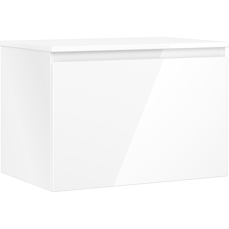Mexen Orio bathroom cabinet under sink 70 cm with countertop, 1 drawer, white gloss - 91A10-07047-1-BFC00