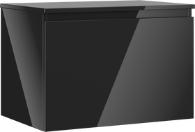 Mexen Orio bathroom cabinet under sink 70 cm with countertop, 1 drawer, black gloss - 91A10-07047-1-BFC70