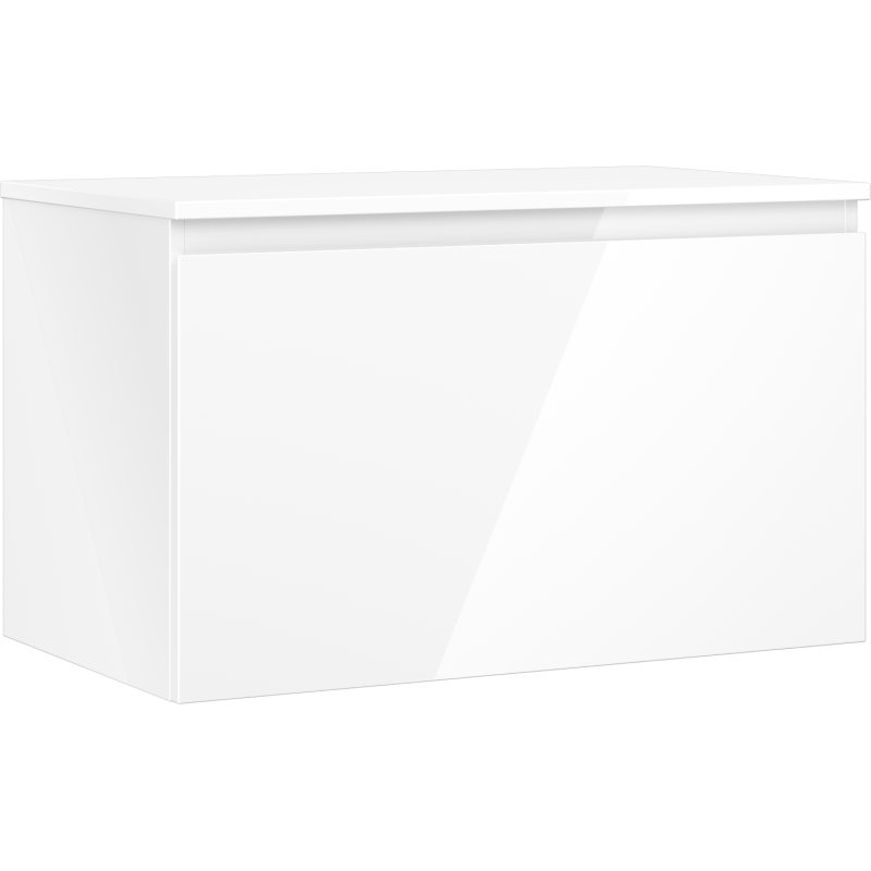 Mexen Orio 80 cm Bathroom Cabinet with Countertop, 1 Drawer, White Gloss - 91A10-08047-1-BFC00