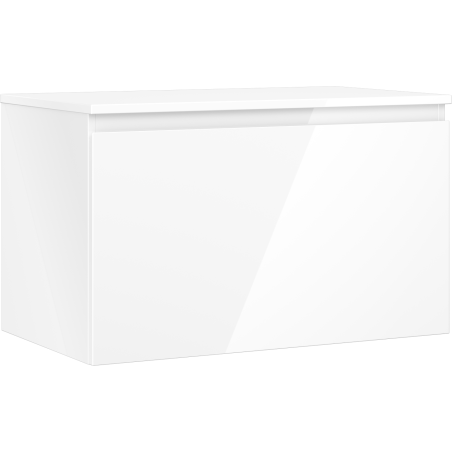 Mexen Orio 80 cm Bathroom Cabinet with Countertop, 1 Drawer, White Gloss - 91A10-08047-1-BFC00
