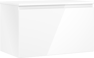 Mexen Orio 80 cm Bathroom Cabinet with Countertop, 1 Drawer, White Gloss - 91A10-08047-1-BFC00