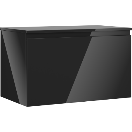 Mexen Orio bathroom cabinet for basin 80 cm with countertop, 1 drawer, black gloss - 91A10-08047-1-BFC70