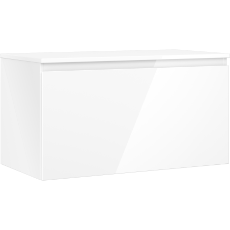 Mexen Orio bathroom cabinet with countertop 90 cm, 1 drawer, white gloss - 91A10-09047-1-BFC00