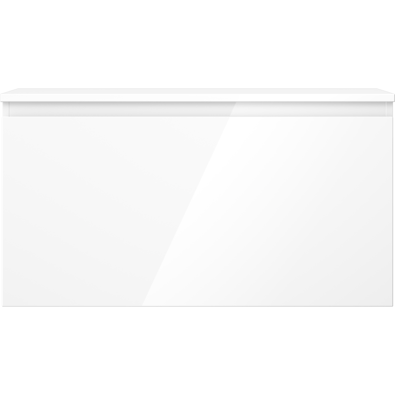 Mexen Orio 90 cm Bathroom Cabinet with Countertop, 1 Drawer, High Gloss White - 91A10-09047-1-BFC00