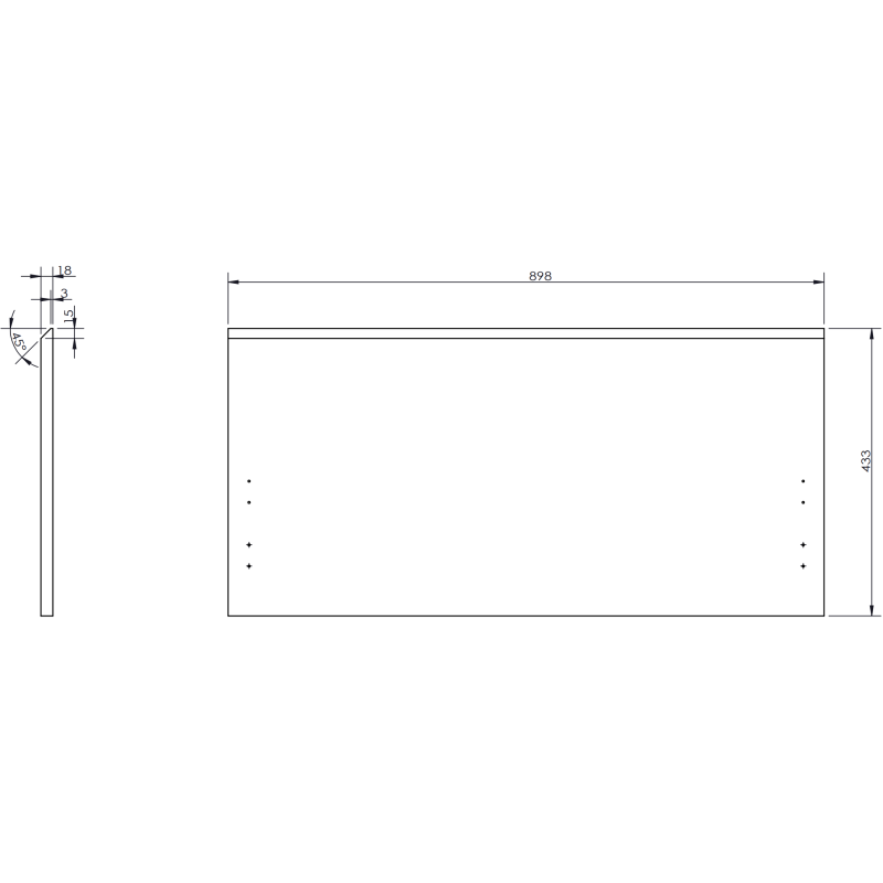 Mexen Orio 90 cm Bathroom Cabinet with Countertop, 1 Drawer, High Gloss White - 91A10-09047-1-BFC00