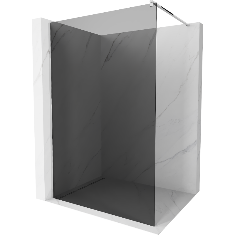 Mexen Kioto Walk-in Shower Wall 110 x 200 cm, Graphite 8 mm, Chrome - 800-110-101-01-40