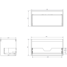 Mexen Orio bathroom cabinet under the sink 90 cm with countertop, 1 drawer, gray matte - 91A10-09047-1-BFC62
