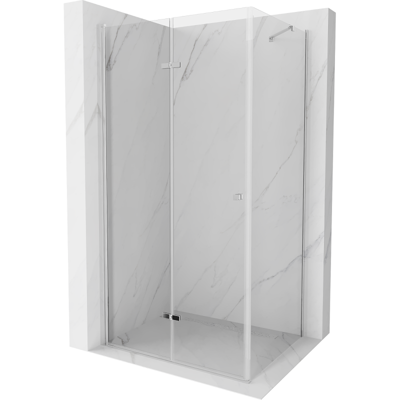 Mexen Lima 75 x 100 cm folding shower enclosure, transparent, chrome - 856-075-100-01-00
