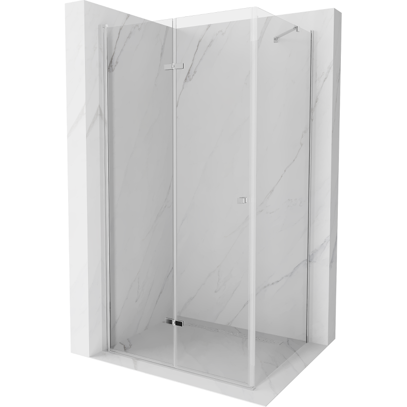 Mexen Lima Foldable Shower Enclosure 75 x 100 cm, Transparent, Chrome - 856-075-100-01-00