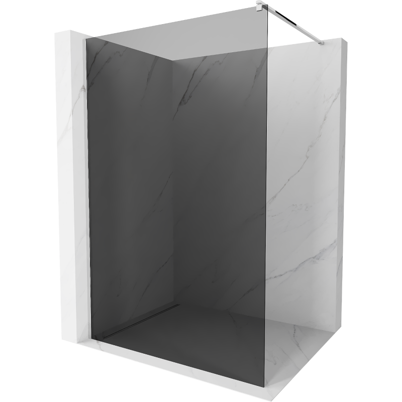 Mexen Kioto Walk-in Shower Wall 120 x 200 cm, Graphite 8 mm, Chrome - 800-120-101-01-40
