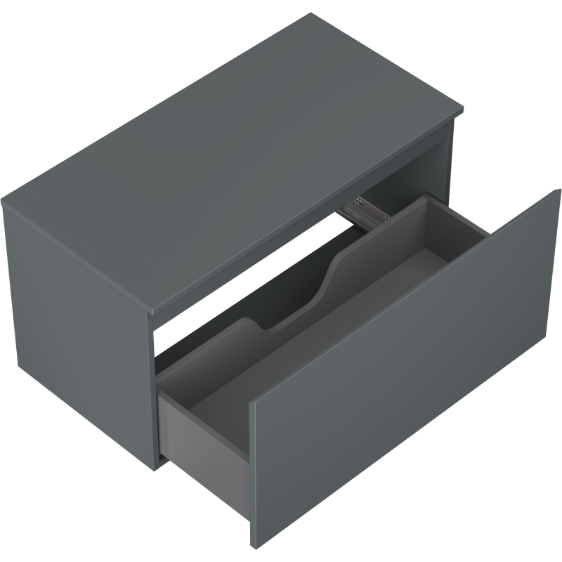 Mexen Orio 90 cm Bathroom Cabinet with Worktop, 1 Drawer, Matte Graphite - 91A10-09047-1-BFC66