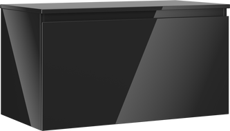 Mexen Orio bathroom cabinet under sink 90 cm with countertop, 1 drawer, black gloss - 91A10-09047-1-BFC70