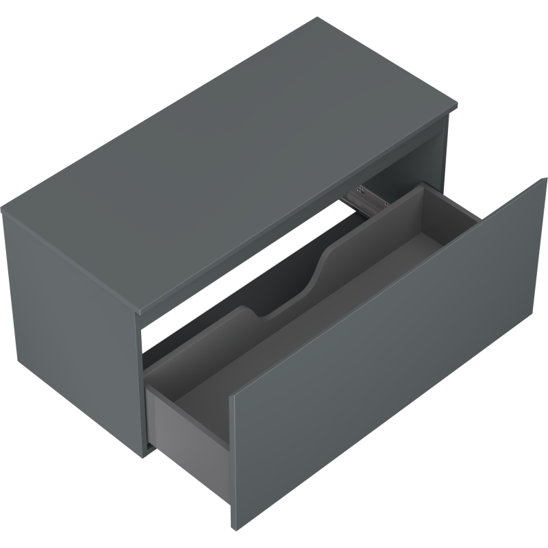 Mexen Orio 100 cm under-sink bathroom cabinet with countertop, 1 drawer, matte graphite - 91A10-10047-1-BFC66