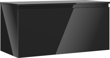 Mexen Orio bathroom cabinet for under sink 100 cm with countertop, 1 drawer, black gloss - 91A10-10047-1-BFC70