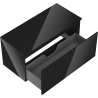 Mexen Orio 100 cm Bathroom Cabinet with Countertop, 1 Drawer, Black Gloss - 91A10-10047-1-BFC70