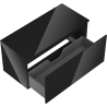 Mexen Orio bathroom cabinet for under sink 100 cm with countertop, 1 drawer, black gloss - 91A10-10047-1-BFC70