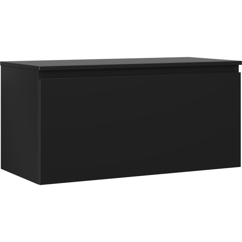 Mexen Orio 100 cm Under-Sink Bathroom Cabinet with Countertop, 1 Drawer, Matte Black - 91A10-10047-1-BFC71