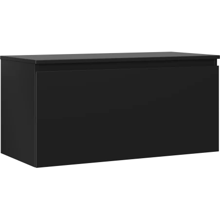 Mexen Orio 100 cm Under-Sink Bathroom Cabinet with Countertop, 1 Drawer, Matte Black - 91A10-10047-1-BFC71