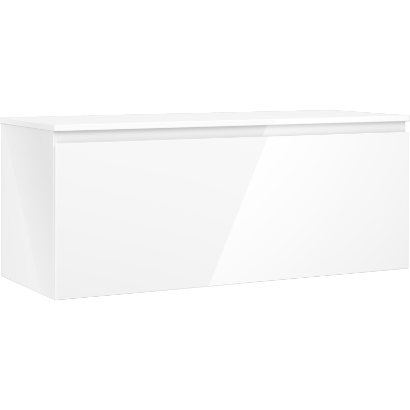 Mexen Orio bathroom cabinet under sink 120 cm with countertop, 1 drawer, white gloss - 91A10-12047-1-BFC00