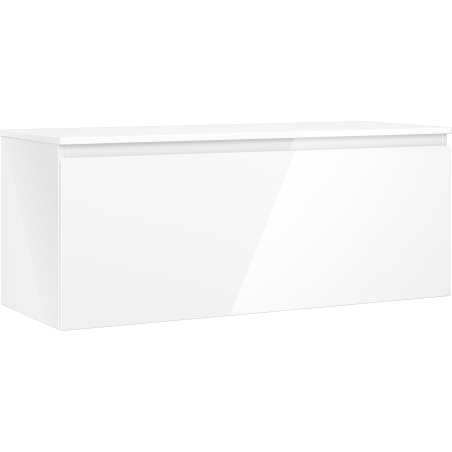 Mexen Orio bathroom cabinet under sink 120 cm with countertop, 1 drawer, white gloss - 91A10-12047-1-BFC00