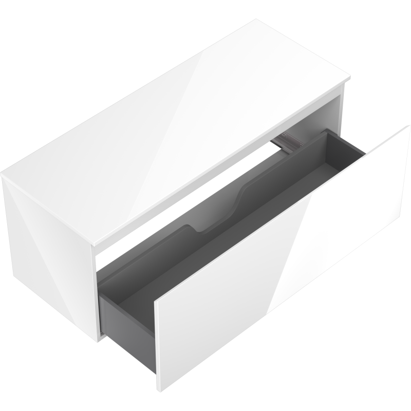 Mexen Orio bathroom cabinet under the sink 120 cm with countertop, 1 drawer, white gloss - 91A10-12047-1-BFC00