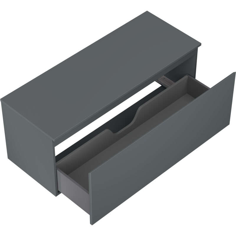 Mexen Orio 120 cm Bathroom Cabinet with Worktop, 1 Drawer, Matte Graphite - 91A10-12047-1-BFC66