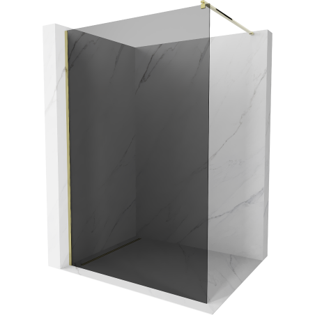Mexen Kioto Walk-in Shower Screen 110 x 200 cm, Graphite 8 mm, Gold - 800-110-101-50-40
