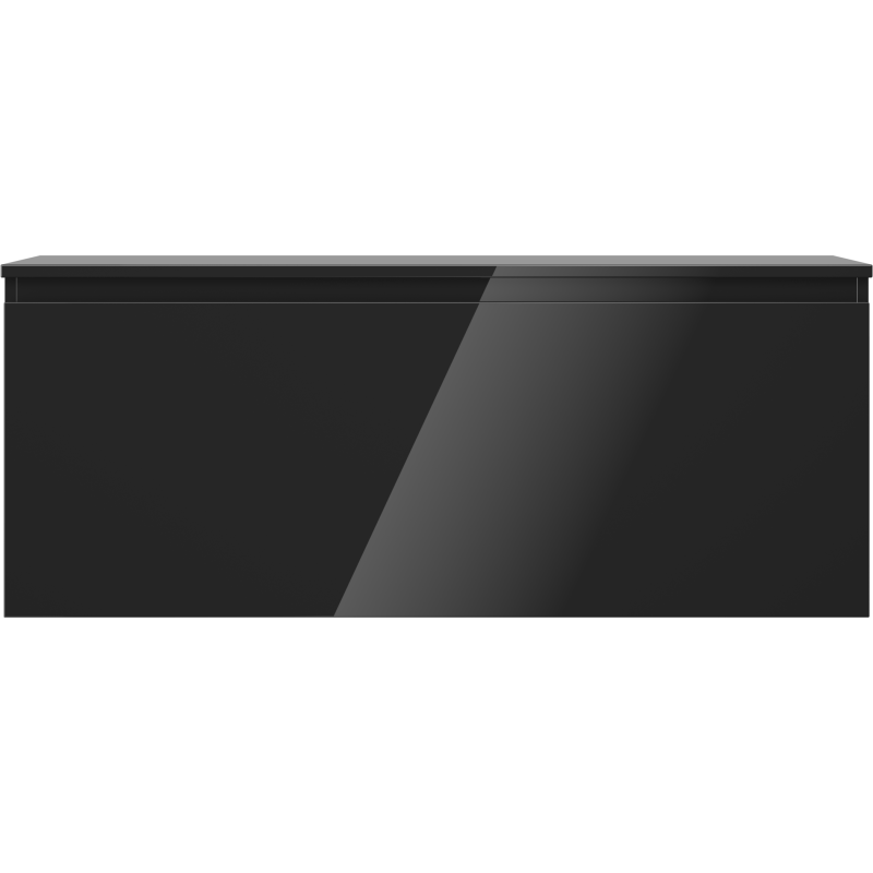 Mexen Orio bathroom cabinet for basin 120 cm with countertop, 1 drawer, black gloss - 91A10-12047-1-BFC70