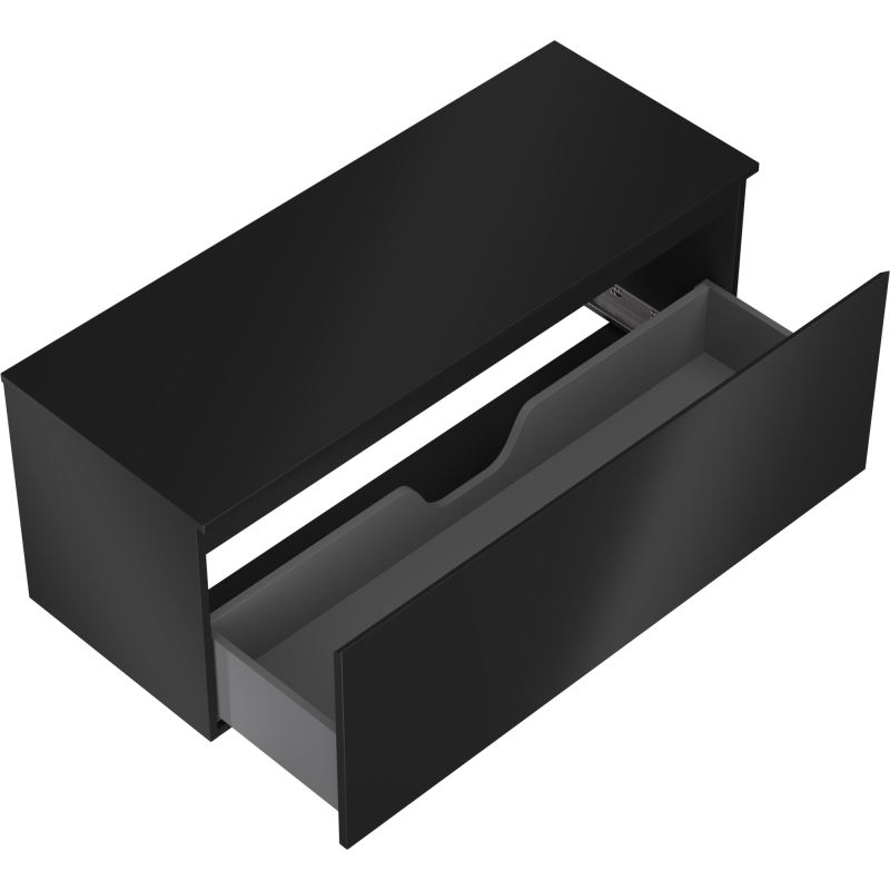 Mexen Orio 120 cm Under-Sink Bathroom Cabinet with Countertop, 1 Drawer, Matte Black - 91A10-12047-1-BFC71