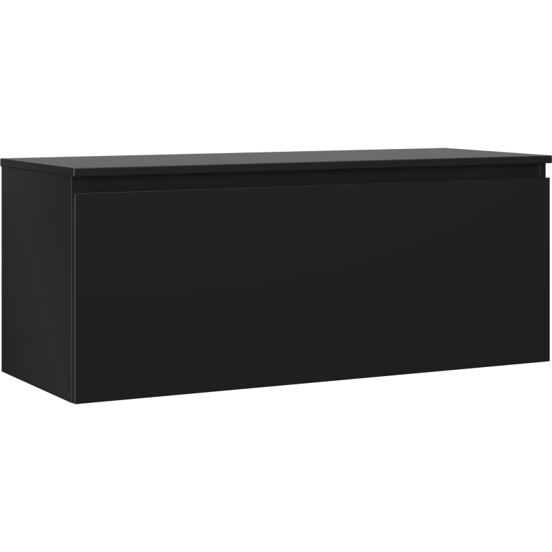 Mexen Orio 120 cm Bathroom Cabinet with Countertop, 1 Drawer, Matte Black - 91A10-12047-1-BFC71