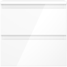 Mexen Orio 50 cm Bathroom Vanity Cabinet with Countertop, 2 Drawers, White Gloss - 91A10-05047-2-BFFC00