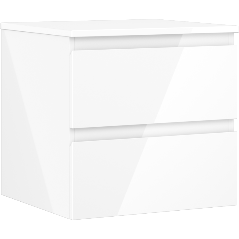Mexen Orio bathroom cabinet under-sink 50 cm with countertop, 2 drawers, white gloss - 91A10-05047-2-BFFC00