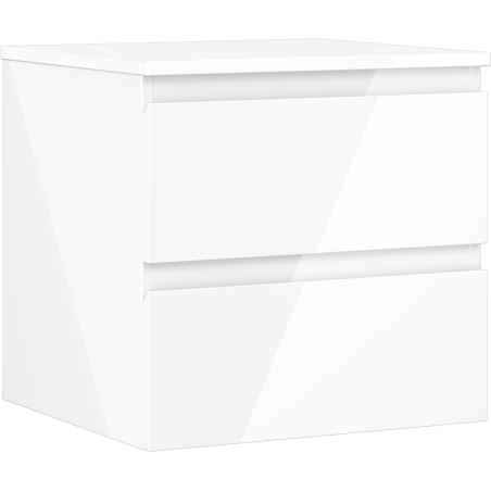 Mexen Orio bathroom cabinet under-sink 50 cm with countertop, 2 drawers, white gloss - 91A10-05047-2-BFFC00