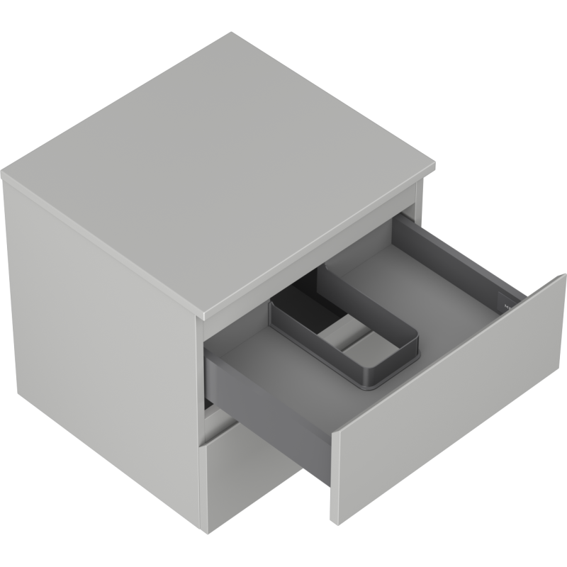Mexen Orio bathroom cabinet for washbasin 50 cm with countertop, 2 drawers, grey mat - 91A10-05047-2-BFFC62