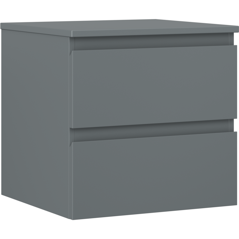 Mexen Orio bathroom cabinet under the sink 50 cm with countertop, 2 drawers, matte graphite - 91A10-05047-2-BFFC66