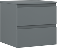 Mexen Orio bathroom cabinet under-sink 50 cm with countertop, 2 drawers, matte graphite - 91A10-05047-2-BFFC66