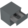 Mexen Orio bathroom cabinet under the sink 50 cm with countertop, 2 drawers, matte graphite - 91A10-05047-2-BFFC66