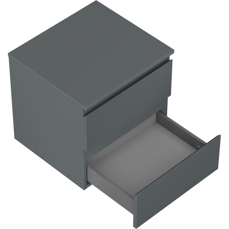 Mexen Orio bathroom cabinet under-sink 50 cm with countertop, 2 drawers, matte graphite - 91A10-05047-2-BFFC66