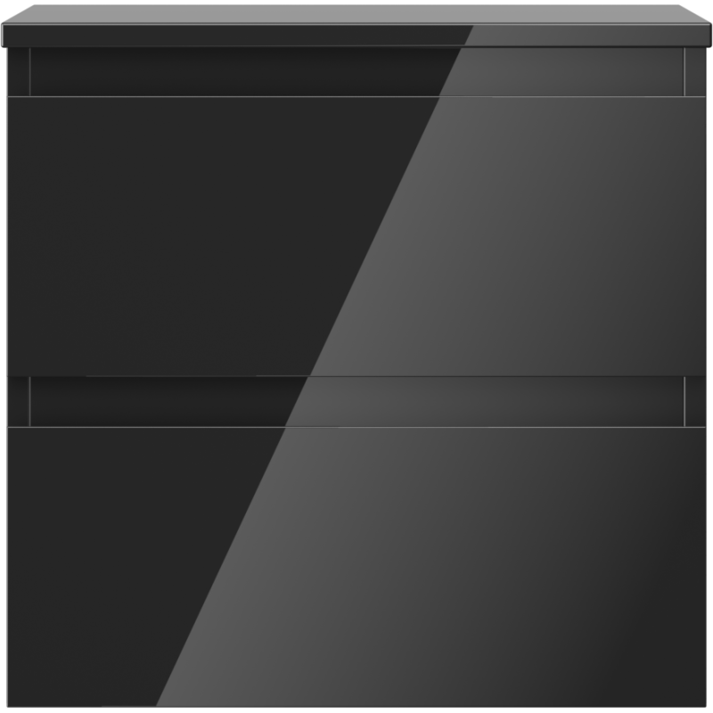 Mexen Orio 50 cm Vanity Unit with Countertop, 2 Drawers, Black Gloss - 91A10-05047-2-BFFC70