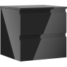 Mexen Orio bathroom cabinet under sink 50 cm with countertop, 2 drawers, black gloss - 91A10-05047-2-BFFC70