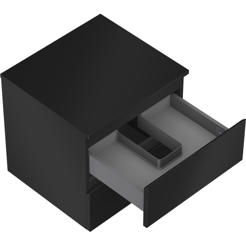 Mexen Orio 50 cm Bathroom Cabinet with Countertop, 2 Drawers, Black Matte - 91A10-05047-2-BFFC71