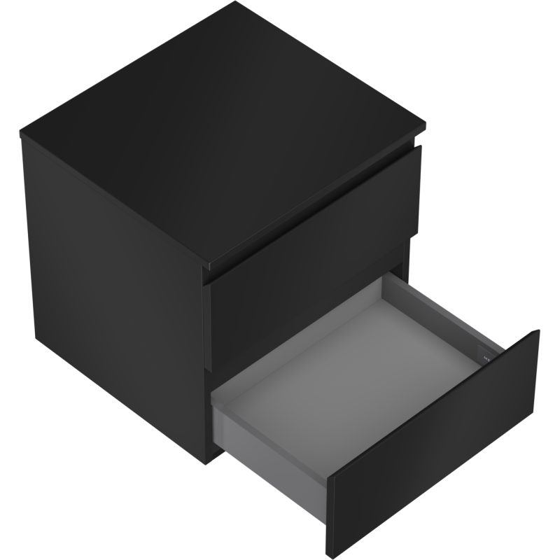 Mexen Orio 50 cm Bathroom Cabinet with Countertop, 2 Drawers, Black Matte - 91A10-05047-2-BFFC71
