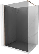 Mexen Kioto shower screen 100 x 200 cm, Graphite 8 mm, Rose gold - 800-100-101-60-40