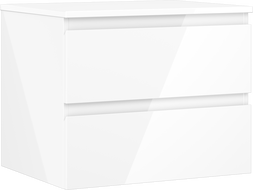 Mexen Orio 60 cm Under-Sink Bathroom Cabinet with Countertop, 2 Drawers, White Gloss - 91A10-06047-2-BFFC00