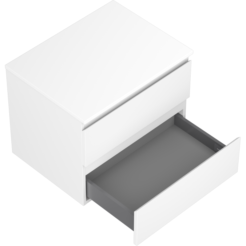 Mexen Orio bathroom cabinet under sink 60 cm with countertop, 2 drawers, matte white - 91A10-06047-2-BFFC01