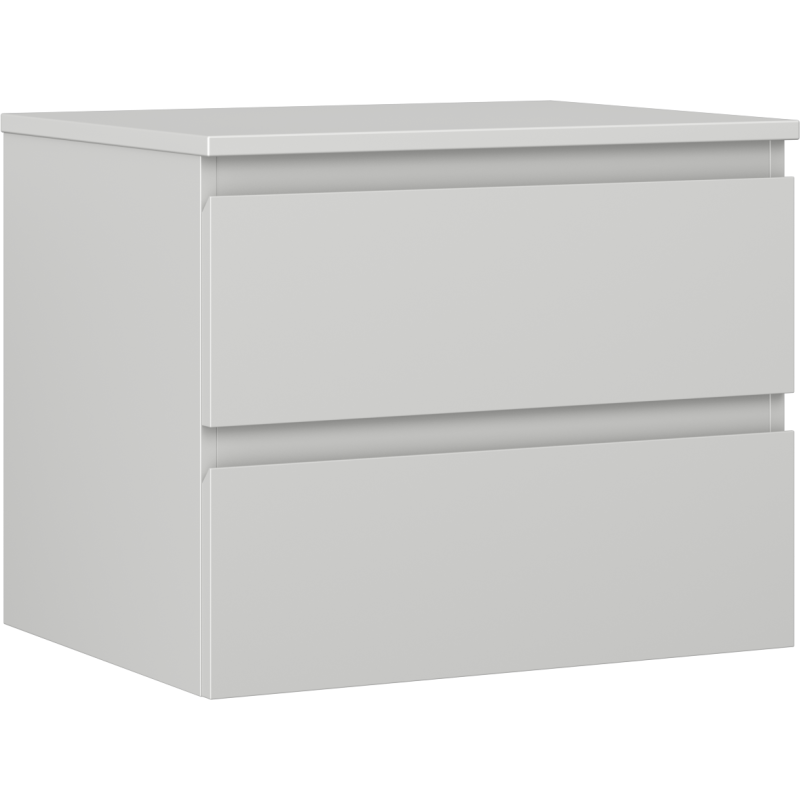 Mexen Orio bathroom vanity unit 60 cm with countertop, 2 drawers, matte gray - 91A10-06047-2-BFFC62