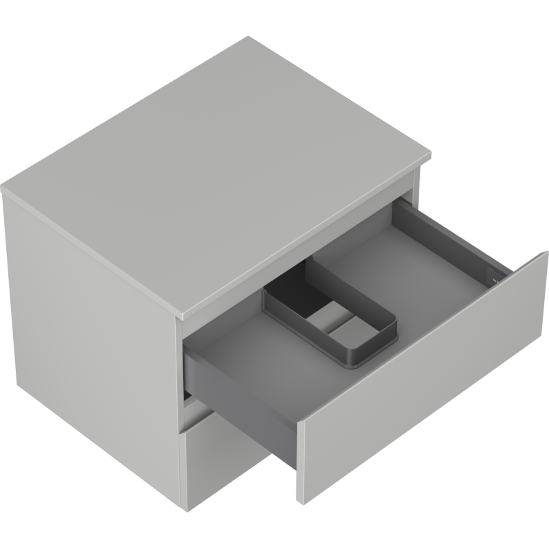 Mexen Orio bathroom cabinet 60 cm with countertop, 2 drawers, grey matte - 91A10-06047-2-BFFC62