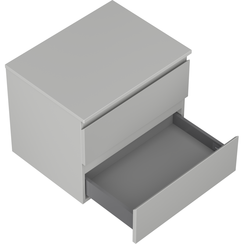 Mexen Orio bathroom cabinet 60 cm with countertop, 2 drawers, grey matte - 91A10-06047-2-BFFC62