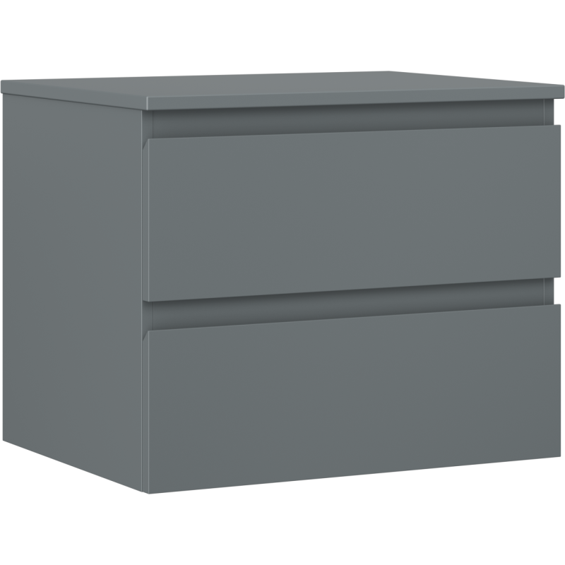 Mexen Orio 60 cm Bathroom Cabinet with Countertop, 2 Drawers, Matte Graphite - 91A10-06047-2-BFFC66